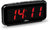 Despertador digital con pantalla LED roja y carcasa negra