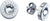 Pendientes plateados de Tommy Hilfiger con piedra redonda y pequeño anillo con logo.