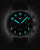 Reloj de piloto para hombre con esfera negra y marcadores azules, correa de cuero negra