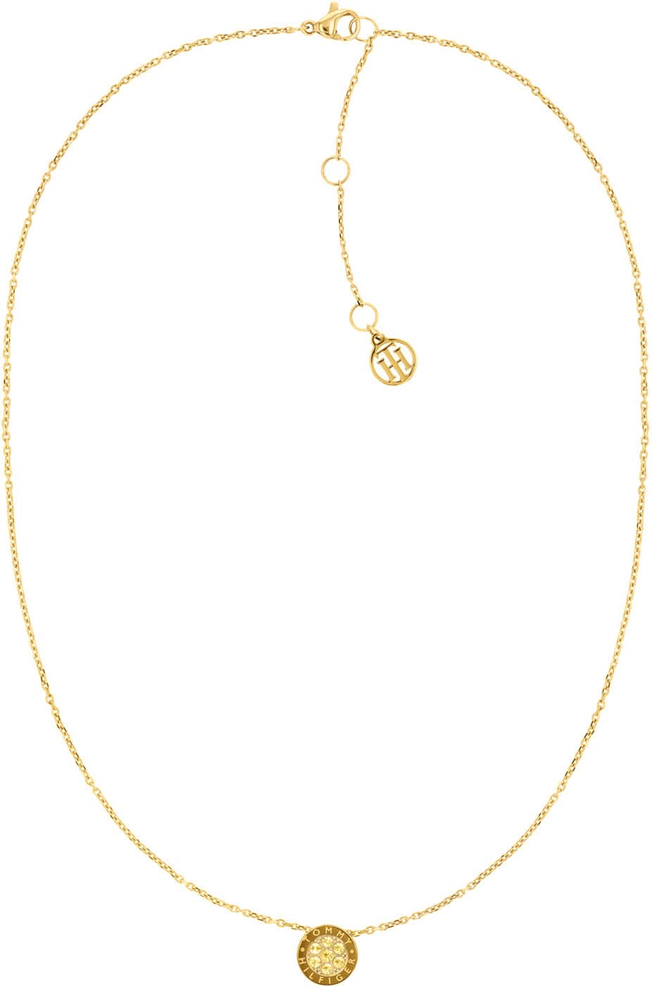 Collar dorado con pequeño colgante TH y cadena de extensión