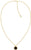Collar dorado con colgante redondo negro y pequeño colgante con símbolo