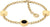 Pulsera con dijes, cadena dorada, dije de disco redondo e inserto negro