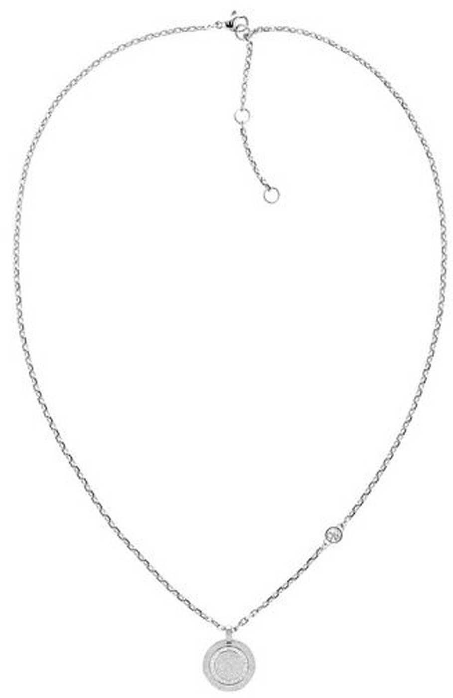 Collar plateado con colgante redondo y cierre