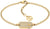 Cadena de eslabones cubanos con colgante de placa de identificación de Tommy Hilfiger, dorada, rectangular con adornos de diamantes de imitación