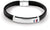 Pulsera de cuero negra con cierre plateado y grabado Tommy Hilfiger