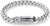 Pulsera de acero inoxidable con eslabones de cadena de caja y cierre rectangular con logo de Hilfiger