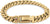 Pulsera de acero inoxidable con cadena de eslabones, dorada, con cierre de hebilla "HILFIGER" y logo