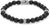 Pulsera de perlas de roca volcánica para hombre Tommy Hilfiger, perlas negras, pieza central plateada