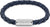Pulsera de cuero trenzado, azul marino trenzado, cierre plateado con inscripción Hilfiger