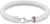 Pulsera de silicona trenzada Tommy Hilfiger, trenzado blanco, cierre plateado con rayas de colores