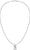 Collar plateado estilo veneciano con colgante dog tag rectangular con diseño