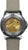 Reloj de titanio para hombre: fondo de caja transparente con movimiento visible y correa de cuero gris
