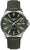 Reloj de titanio para hombre con correa de cuero verde, esfera verde y fecha
