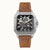 Herrenarmbanduhr Ingersoll Ollie mit braunem Lederarmband und schwarzem Skelettzifferblatt