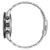 Pulsera de acero inoxidable plateado para hombre con botones laterales