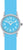 Reloj infantil con correa azul y caja redonda plateada, esfera con números