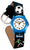 Reloj educativo de fútbol para niños con esfera azul y correa de cuero estampada, Scout