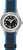 Reloj infantil con caja de acero inoxidable, esfera negra y correa textil azul con cierre de velcro