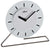 Reloj de mesa redondo con frontal de cristal, esfera negra y escritura Atlanta