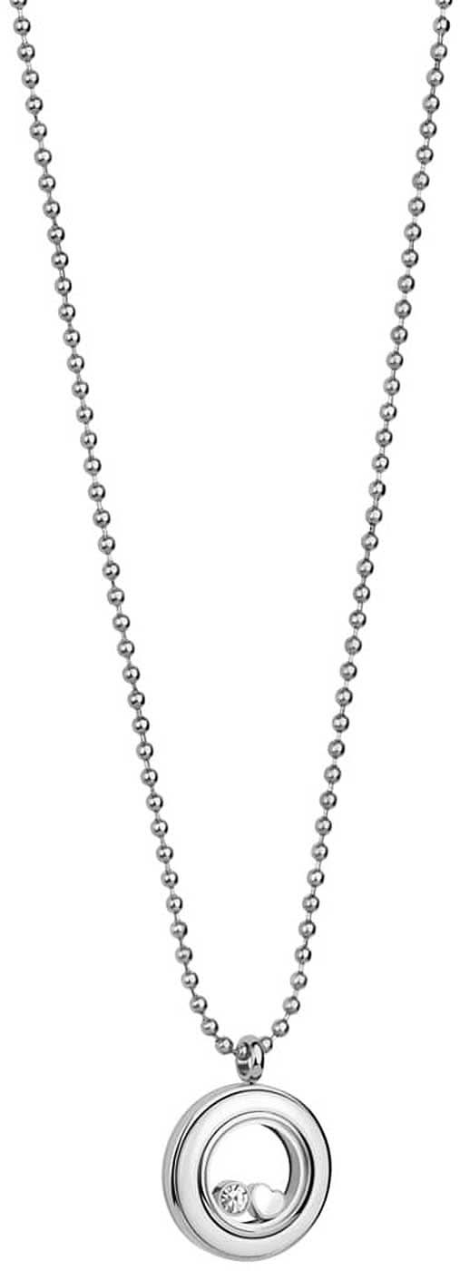 Collar de acero inoxidable con colgante redondo y anilla integrada