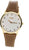 Reloj Boccia para mujer con correa de cuero marrón, caja redonda dorada y esfera blanca
