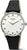 "Reloj de mujer con caja plateada, esfera blanca y correa de piel negra, Boccia"