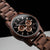 Holzkern Buschwerk HK1073 Herren Armbanduhr Braun • Chronographenwerk • Echtmarmor-Zifferblatt, Bild 3