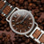 Holzkern Espressino Unisex-Armbanduhr Braun • Echtes Walnussholz • Kaffeebohnen-Zifferblatt, Bild 3