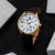 Holzkern Primetime Herrenuhr Goldfarben • Echter Howlith • Schlankes Edelstahlgehäuse, Bild 3