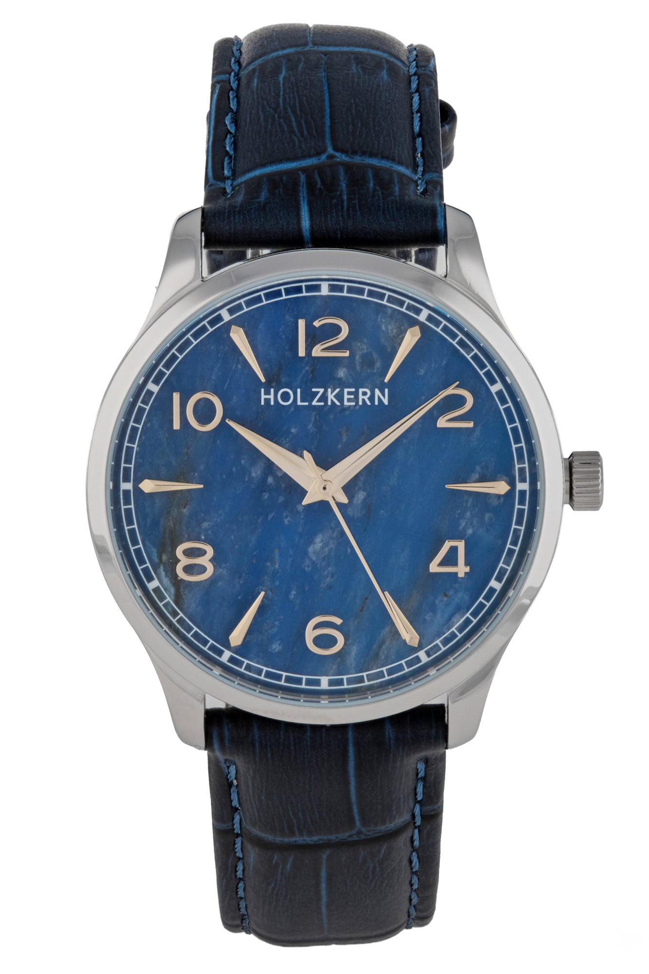 Holzkern Primetime Herren Armbanduhr Silberfarben • Sodalith-Zifferblatt • Miyota-Quarzwerk