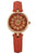 Holzkern Mirrormaze Damen Armbanduhr Goldfarben • Saphirglas • Holzmarketerie Tulpenbaum