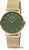 Boccia - Reloj de mujer con esfera verde, índices dorados y correa de malla