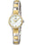 Reloj de pulsera Boccia para mujer con correa metálica bicolor, esfera redonda y detalles dorados