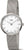 "Reloj de mujer con correa de malla metálica plateada, esfera redonda blanca BOCCIA"