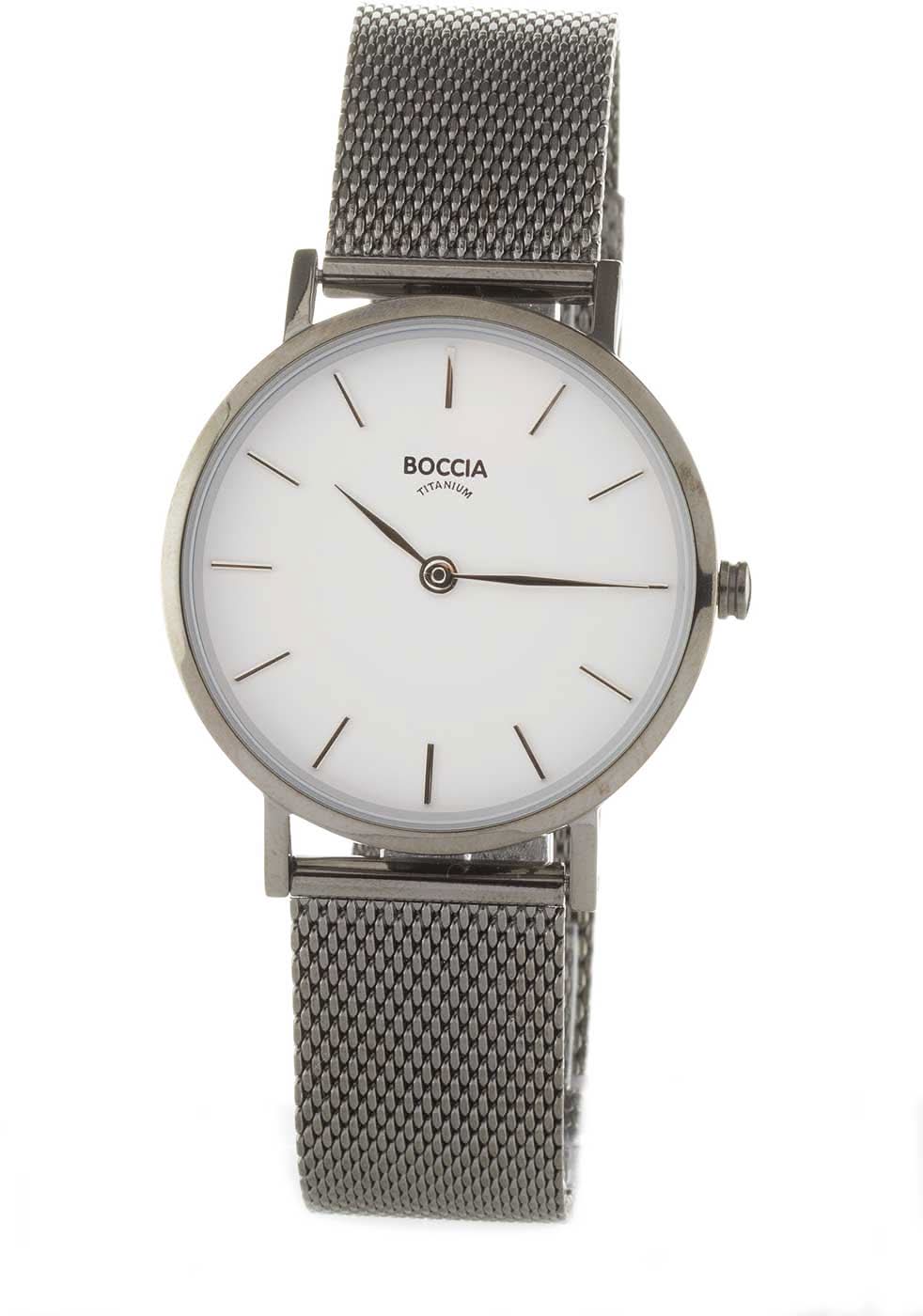 Boccia Reloj de Mujer con esfera redonda y correa de malla metálica, índices