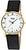 Boccia - Reloj de mujer con correa de cuero negra, caja dorada y esfera blanca