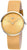 Boccia - Reloj de mujer con esfera redonda dorada y correa de piel beige, analógico