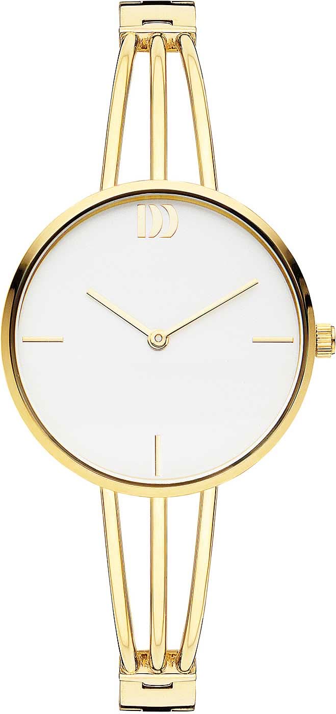 Reloj de mujer Danish Design con brazalete de metal dorado y esfera blanca