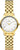 Reloj danés de diseño para mujer con correa dorada, esfera blanca y visualización analógica