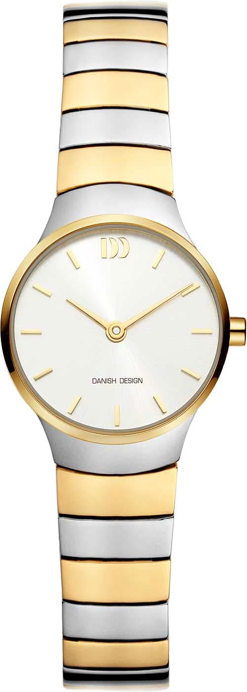 "Reloj de mujer con correa de metal bicolor (dorado y plateado) y esfera redonda"