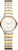 "Reloj de mujer con correa de metal bicolor (dorado y plateado) y esfera redonda"