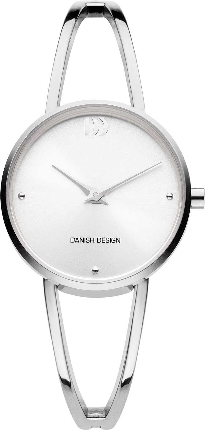 "Reloj de mujer con esfera blanca redonda, caja plateada y pulsera metálica fina"