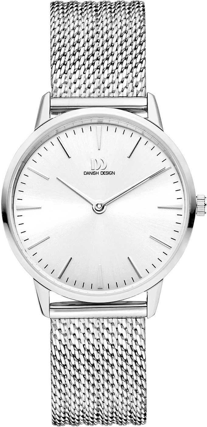 "Reloj de mujer con esfera plateada y correa de malla, índices finos"