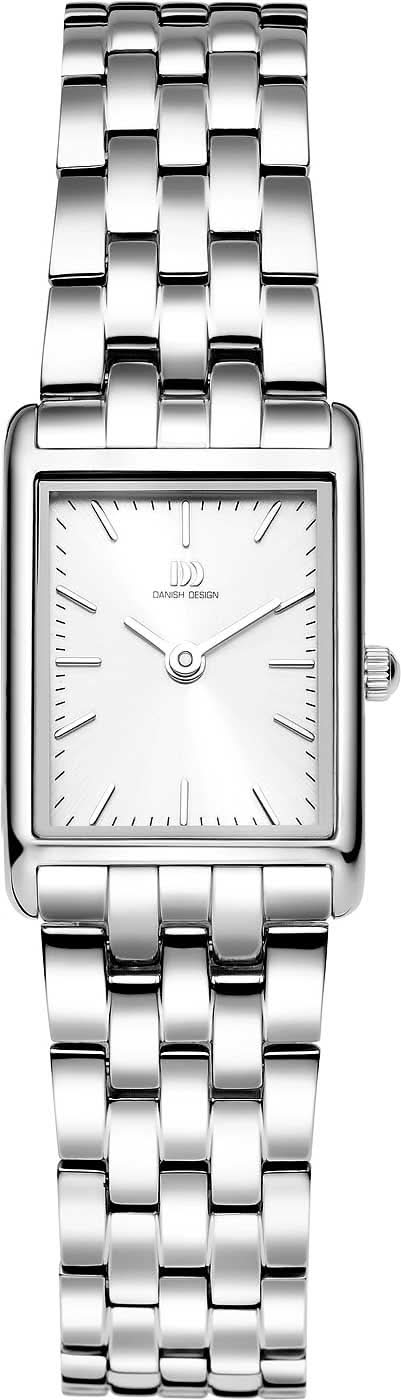 Reloj de mujer de acero inoxidable con esfera rectangular plateada y brazalete de eslabones