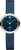 Pulsera para hombre: esfera azul, correa textil azul, caja de titanio plateado
