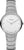Reloj de mujer de titanio con esfera redonda blanca y correa de eslabones, visualización de hora sencilla