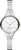 Reloj danés de diseño para mujer con correa de metal plateado y esfera blanca, diseño de 3 agujas