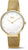 Boccia Reloj de Mujer con brazalete de malla dorado, esfera blanca y manecillas doradas