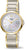 Boccia Reloj de Mujer con correa metálica bicolor y esfera blanca, agujas doradas.