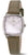 Reloj Boccia para mujer con correa de cuero marrón, caja cuadrada plateada y esfera blanca